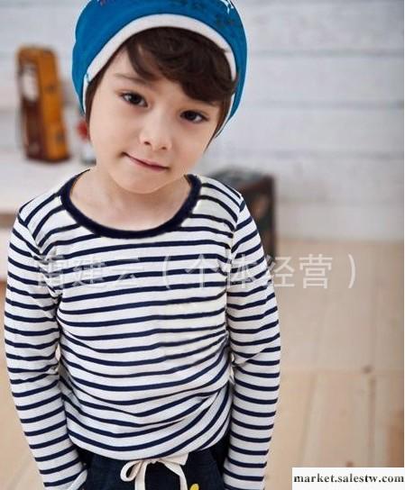 廠家直銷 韓版童裝 b2w2 長袖條紋T恤 嬰幼兒服裝  圓領長袖工廠,批發,進口,代購