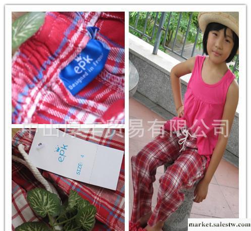 外貿童裝 原單 女童 epk 中大童純棉長褲休閑 外貿格子童褲工廠,批發,進口,代購