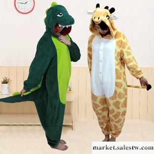 供應珊瑚絨動物卡通連體睡衣史迪仔熊貓兔子長頸鹿男女加長加厚工廠,批發,進口,代購