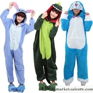 供應長袖卡通情侶連體睡衣動物珊瑚絨恐龍史迪仔熊貓加肥大碼成康舉報此商品(舉報)工廠,批發,進口,代購