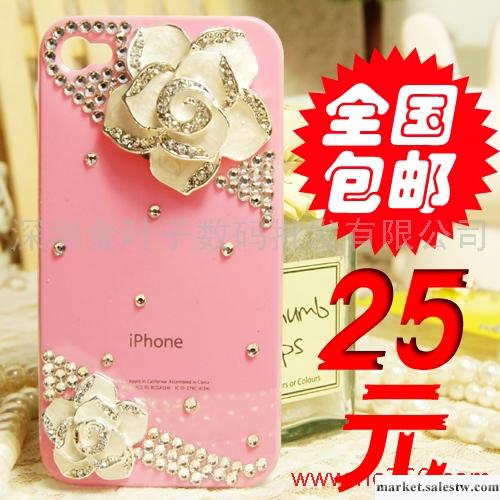 山茶花 iphone4手機殼 iphone4s手機套 蘋果4手機殼 水鉆外殼工廠,批發,進口,代購