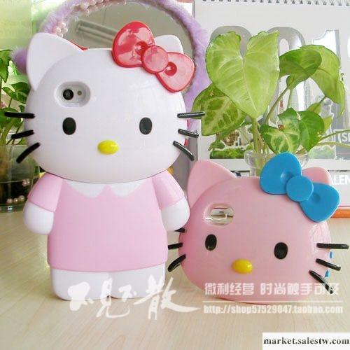 供應立體 Hello kitty iPhone 4S手機保護殼 蘋果手機套工廠,批發,進口,代購