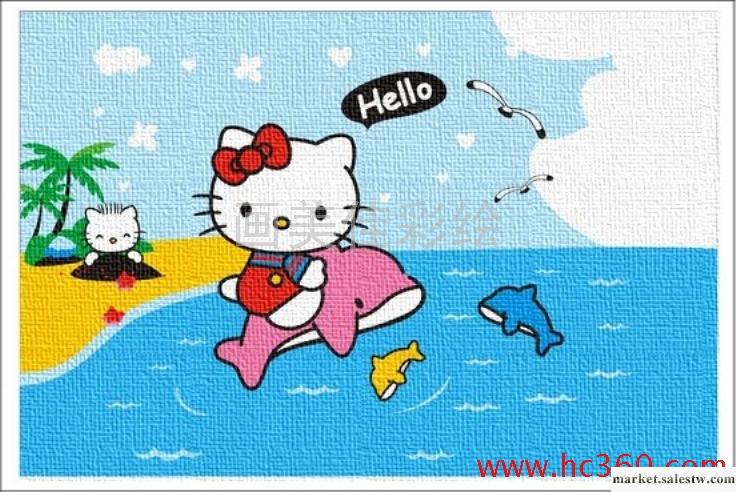 供應河北數字油畫/畫美佳數字油畫/diy油畫 Hello Kitty 2批發・進口・工廠・代買・代購