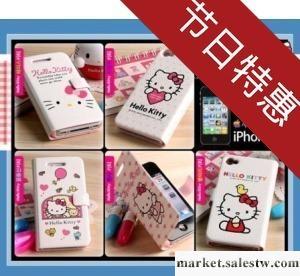 iphone4S 手機套 iphone4 保護套 hello kitty 皮套 左右翻工廠,批發,進口,代購