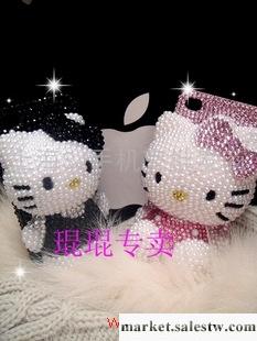 供應iphone4 hello kitty  水鉆 手機殼 iphone4S工廠,批發,進口,代購