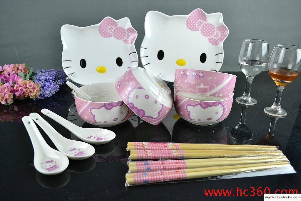 14頭kt貓兒童餐具套裝 hello kitty 卡通工廠,批發,進口,代購