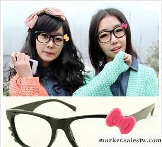 5051 特萌舒淇同款框架眼鏡Hello Kitty手工蝴蝶結貓咪造型眼鏡框工廠,批發,進口,代購