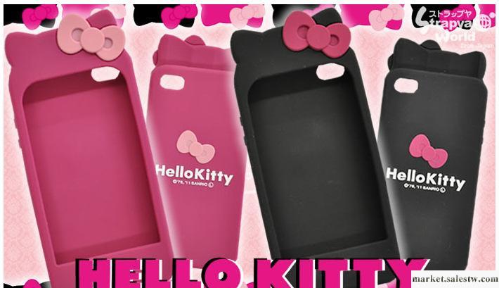 日本Hello Kitty iphone 4 軟硅膠套外殼 立體帶耳朵蝴蝶結 現貨工廠,批發,進口,代購