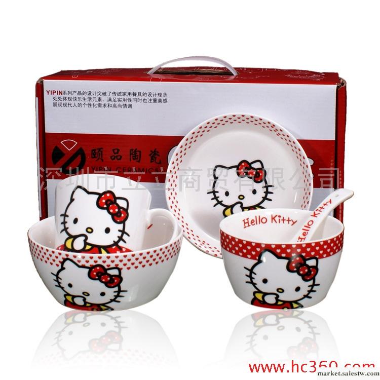 卡通餐具 骨瓷兒童餐具套裝 Hello Kitty 禮盒包裝K1工廠,批發,進口,代購