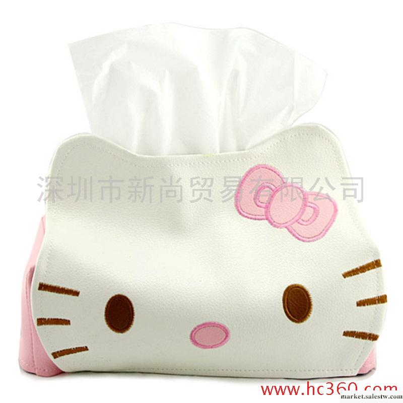 E5724  可愛hello kitty皮革紙巾抽工廠,批發,進口,代購