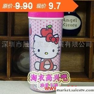 新款特價 Hello Kitty 水杯 雙層塑料隔熱杯 隨手杯 卡通太空杯工廠,批發,進口,代購