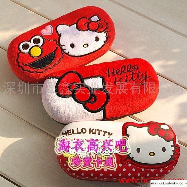 新款Hello Kitty 紅色旋風 時尚毛絨眼鏡盒 可愛太陽眼鏡盒 卡通工廠,批發,進口,代購