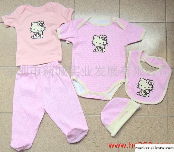 HELLO KITTY5件套嬰兒服/嬰兒連身衣/嬰兒帽子/嬰兒口水墊工廠,批發,進口,代購