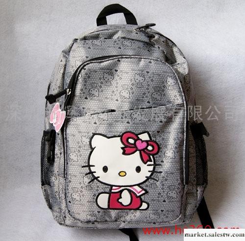 Hello Kitty坐黑色姿雙肩背包旅行包中小學生雙肩 書包工廠,批發,進口,代購