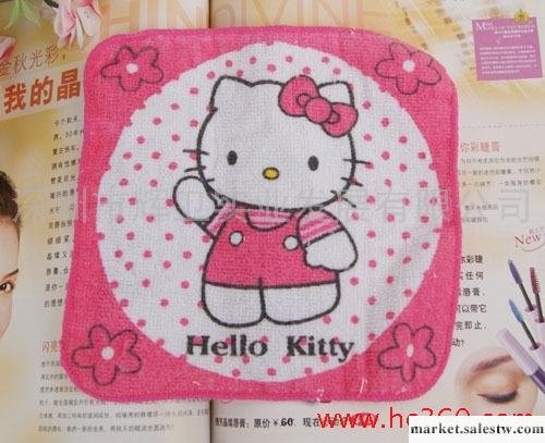 新款hello Kitty貓招手粉紅色毛巾/小方巾 小手帕5工廠,批發,進口,代購