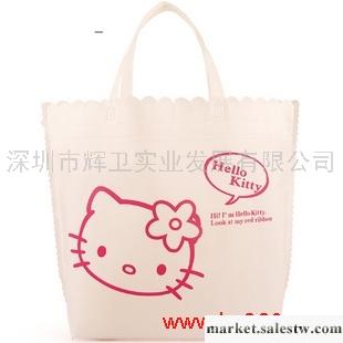 新款hello Kitty購物袋 玫瑰花邊無紡布環保袋 手提袋禮品袋工廠,批發,進口,代購