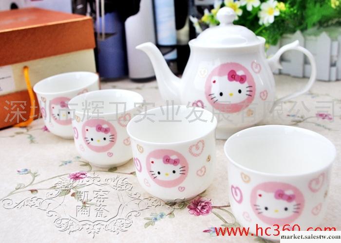 熱賣新款hello kitty精美水壺 杯子5件套優質骨瓷茶具 原裝禮盒工廠,批發,進口,代購