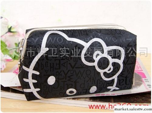 瘋狂熱銷！！Hello Kitty銀色貓頭黑色優雅化妝包 零錢包 多用包工廠,批發,進口,代購