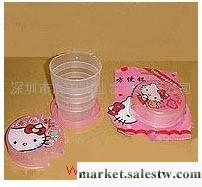 kitty便攜水杯 便攜式伸縮杯折疊杯子方便杯(圖案隨機)工廠,批發,進口,代購