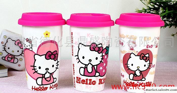 供應星巴克風格陶瓷雙層杯 Hello Kitty 廣告杯定做工廠,批發,進口,代購