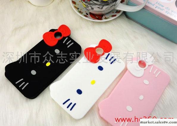 韓國Hello Kitty蘋果iphone4S手機殼 大臉 蝴蝶結 硅膠保護套工廠,批發,進口,代購