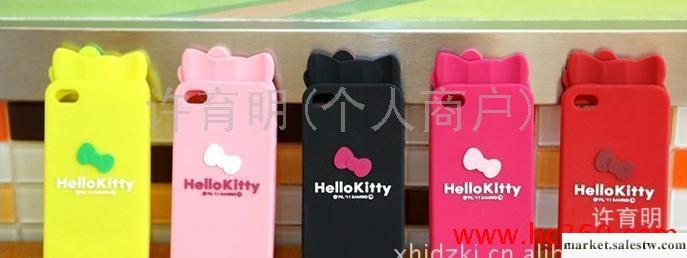 日本kt貓蝴蝶結硅膠套 蘋果iphone4硅膠套 hello kitty保護套工廠,批發,進口,代購