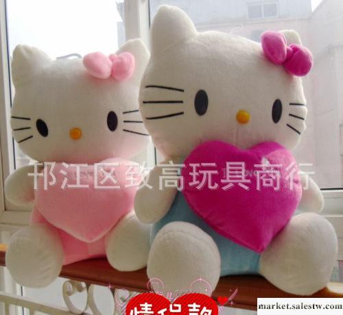 毛絨玩具 情侶抱心Hello Kitty公仔 凱蒂貓 KT貓 公仔 抱枕工廠,批發,進口,代購