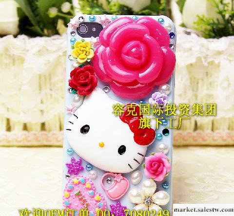 iphone4s 手機外殼 保護套 hello kitty貓 玫瑰花 廠家直銷工廠,批發,進口,代購