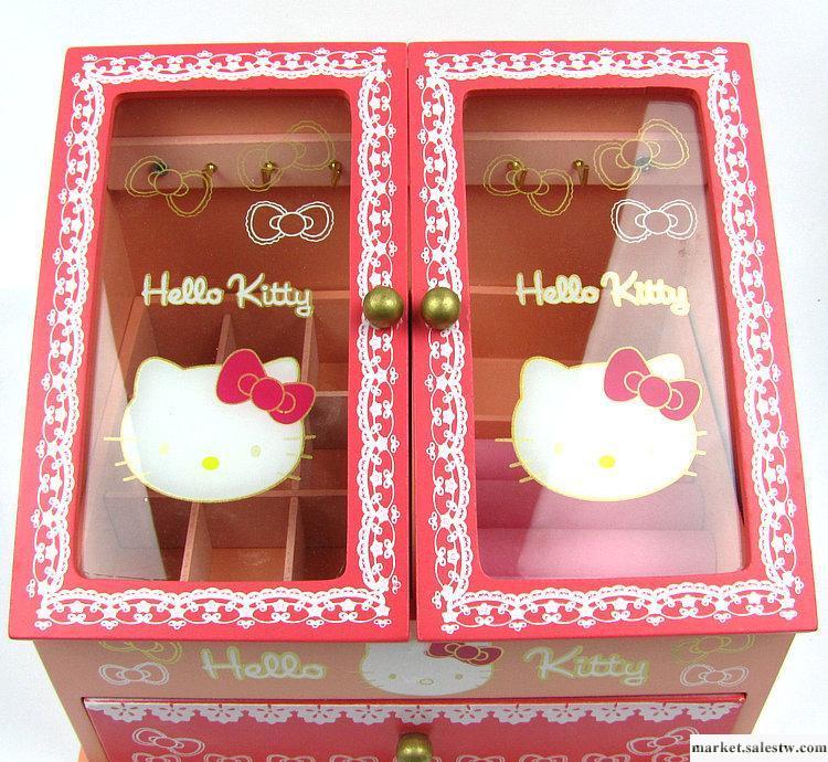 供應動漫周邊-家居hello kitty木制首飾盒/化妝盒 C7-004工廠,批發,進口,代購