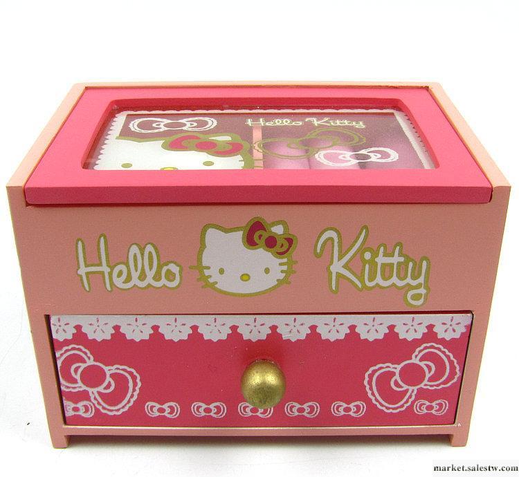 供應動漫周邊 家居hello kitty木制首飾盒/化妝盒 A4-021工廠,批發,進口,代購