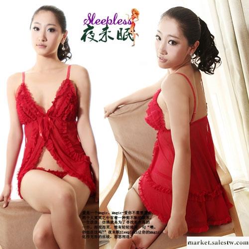 供應夜未眠情趣內衣性感裙裝 QZ1140 紅色戀人透視開衫套裝工廠,批發,進口,代購