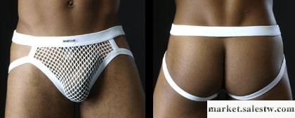 供應外貿品牌男式內褲MANSTORE網紗性感雙丁 白色網紗情趣男士內褲工廠,批發,進口,代購