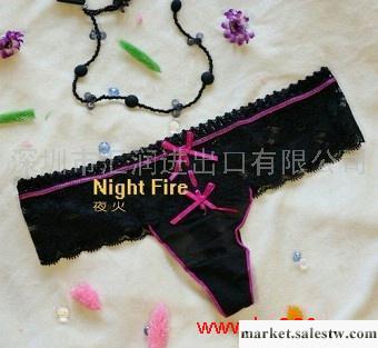 供應夜火情趣內褲、黑色柔軟透紗蕾絲丁字褲工廠,批發,進口,代購