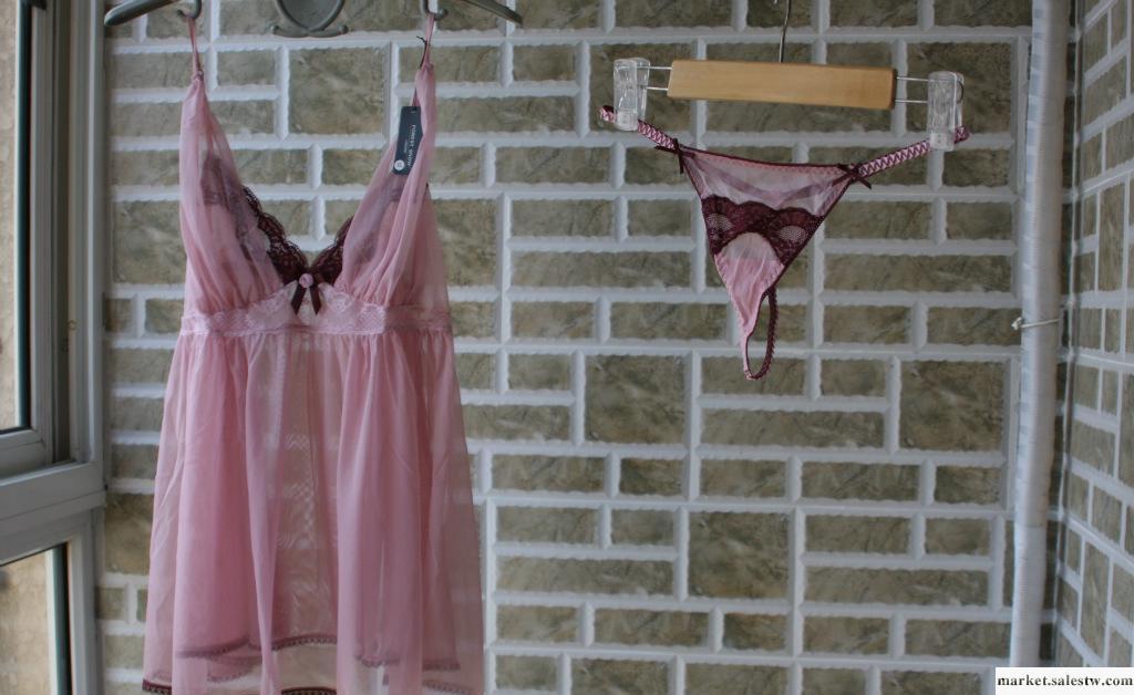 批發美國外貿原單粉色情趣性感透視小紗裙套裝1套起批批發・進口・工廠・代買・代購