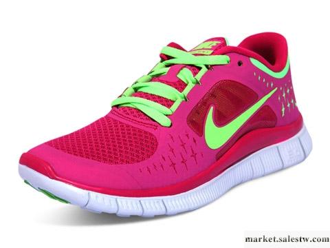供應名牌熱賣女鞋批發耐克(nike) 女跑步鞋 紅樹莓色/電子綠/純鉑色 510工廠,批發,進口,代購