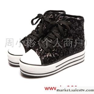 供應低調女人新品女鞋休閑亮片松糕鞋厚批發・進口・工廠・代買・代購