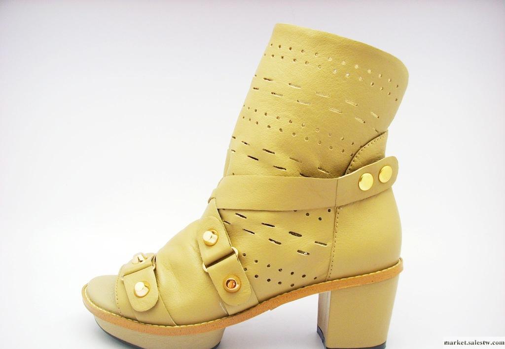2012年春季新款歐美時尚女鞋真皮粗跟防水臺春季女靴工廠,批發,進口,代購