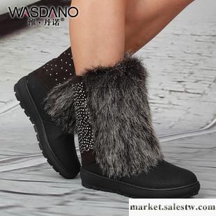 供應維丹諾2012女靴仿兔毛水鉆厚底雪地靴防水女鞋短靴批發・進口・工廠・代買・代購