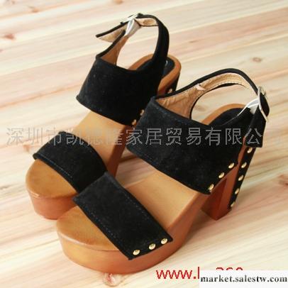 2012夏季新款絨面高跟粗跟厚底歐美鉚釘女士女式鞋子女款女鞋涼鞋批發・進口・工廠・代買・代購