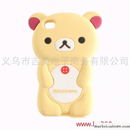 供應iphone4手機殼 輕松熊 蘋果機殼 硅膠保護套 米色 JK-RK0338工廠,批發,進口,代購