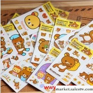 韓國文具貼紙 輕松熊 裝飾貼紙 手機貼 拉桿貼 卡通貼紙 16款工廠,批發,進口,代購