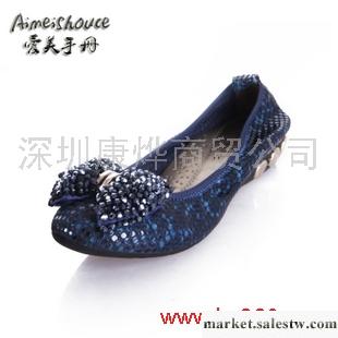 供應2012春季新款女鞋真皮鉆石紋單鞋圓頭平底鞋低跟鞋工廠,批發,進口,代購