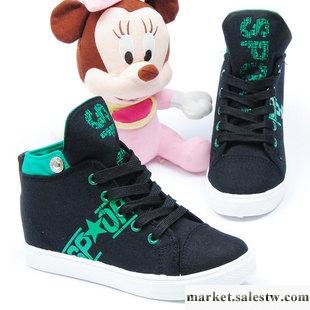 供應2012春季 新款 帆布鞋 高幫 單鞋 休閑鞋 女鞋系帶內增高工廠,批發,進口,代購