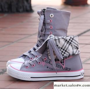 供應春季2012春秋新款女鞋韓版潮鞋平底休閑鞋女式高幫帆布鞋子格子鞋工廠,批發,進口,代購