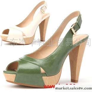 供應  鞋新款魚嘴涼鞋復古性感女鞋圓頭厚水臺粗跟高跟鞋子工廠,批發,進口,代購