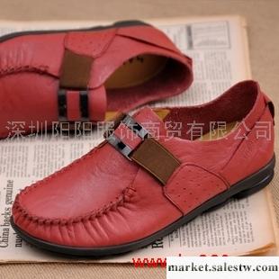 供應女鞋哈樂士 2012春款單鞋女鞋歐美復古套腳軟牛皮平跟鞋子真皮休閑鞋工廠,批發,進口,代購