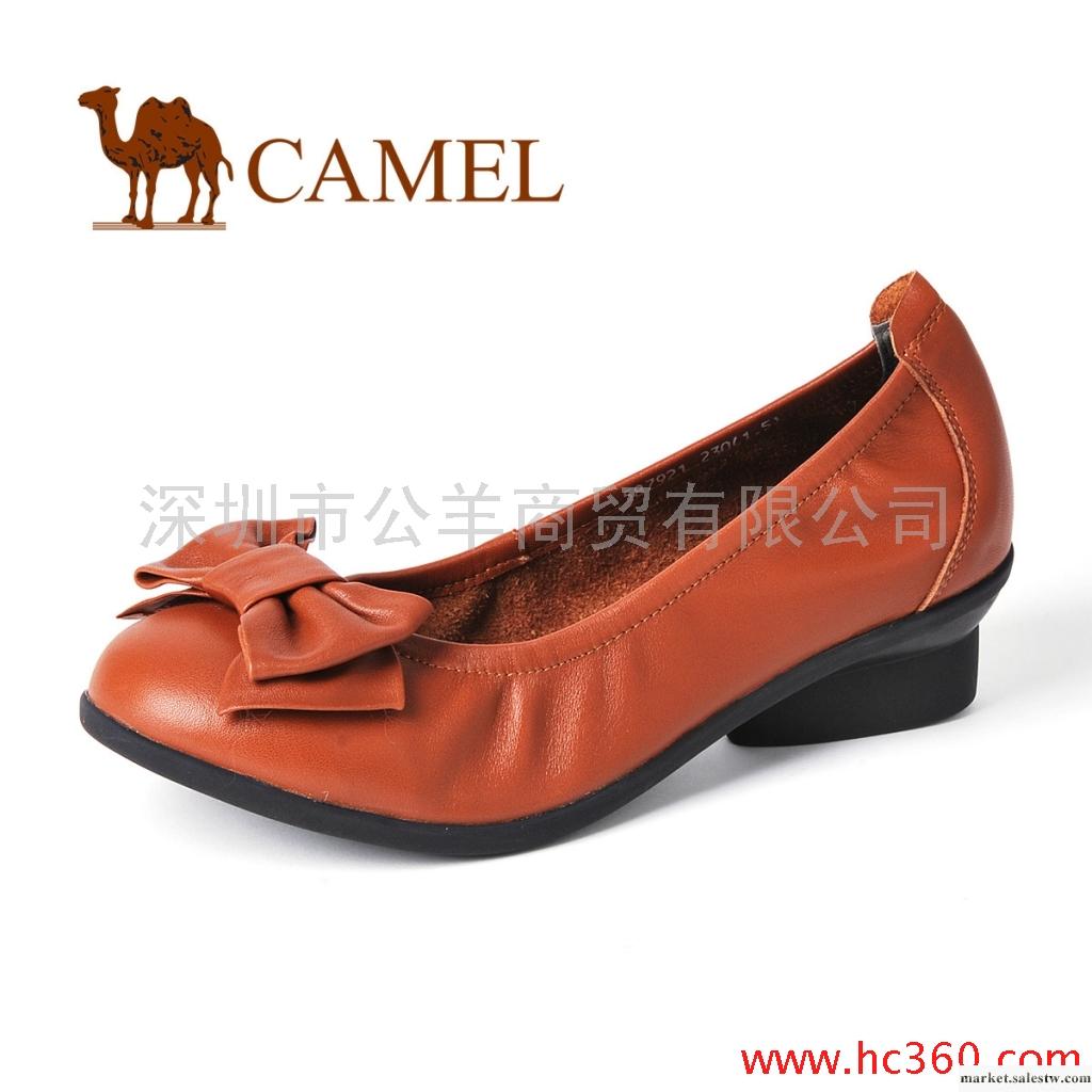 斷碼清倉！CAMEL駱駝 女鞋單鞋中跟 真皮蝴蝶結 真皮舒適 女單鞋工廠,批發,進口,代購