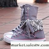 供應帆布鞋秋季2011春秋新款女鞋韓版潮鞋平底休閑鞋女式高幫帆布鞋子格子鞋工廠,批發,進口,代購