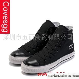 供應帆布鞋COVESGG宣妮斯2011新款海外閃電 情侶款帆布鞋 男女鞋黑色高幫工廠,批發,進口,代購