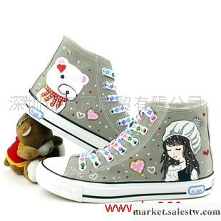 供應帆布鞋正品高幫手繪鞋帆布鞋女鞋韓版潮流涂鴉鞋休閑鞋工廠,批發,進口,代購